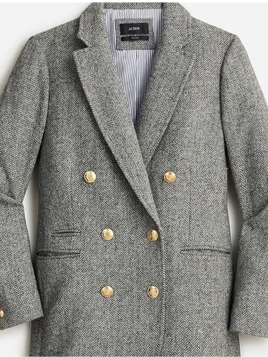 J. Crew Jackets & Blazers - J. Crew Bristol Gray Wool Herringbone Double-Breasted Blazer with Gold Buttons